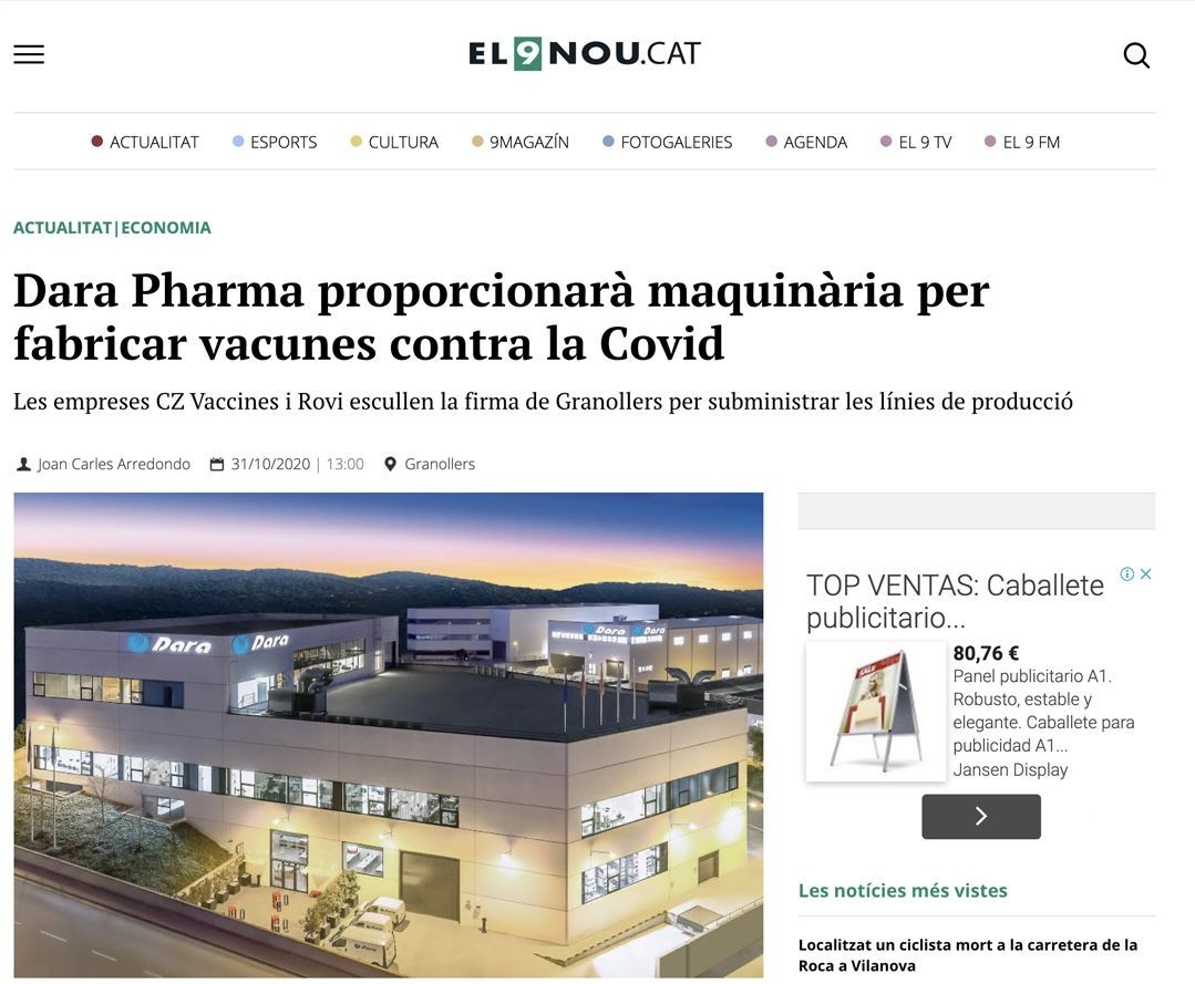 Dara Pharma fabricará vacunas contra el COVID-19