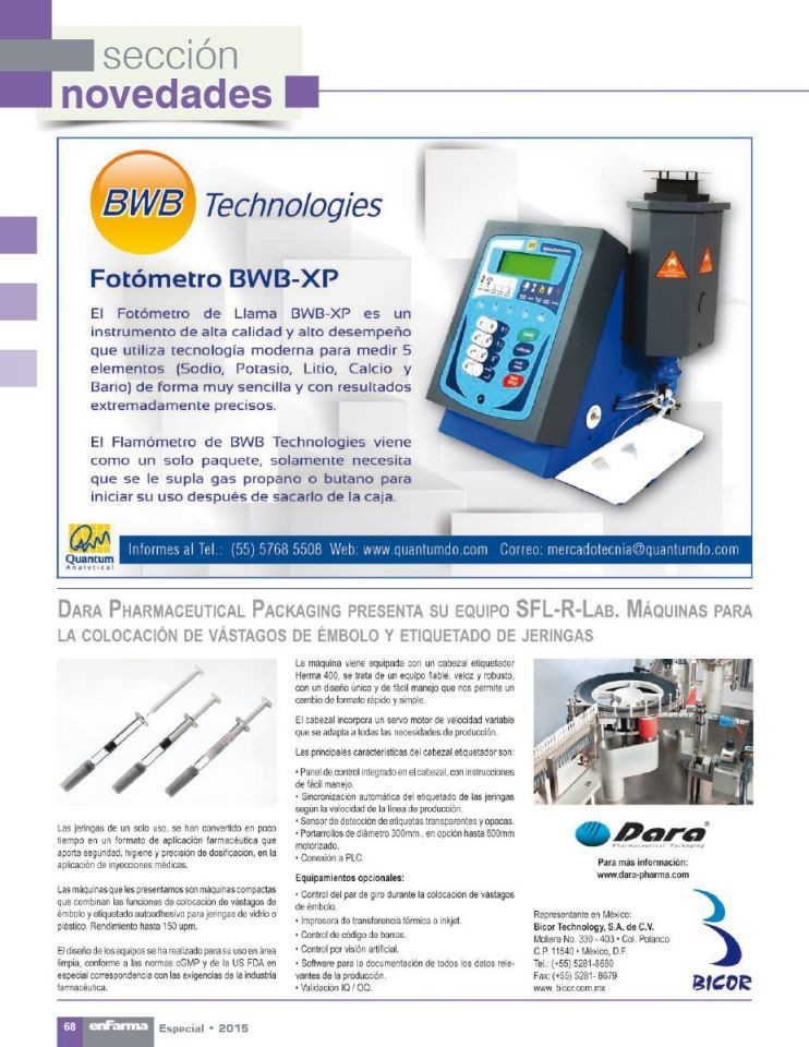 Machines for plunger rod insertion and labeling of syringes.