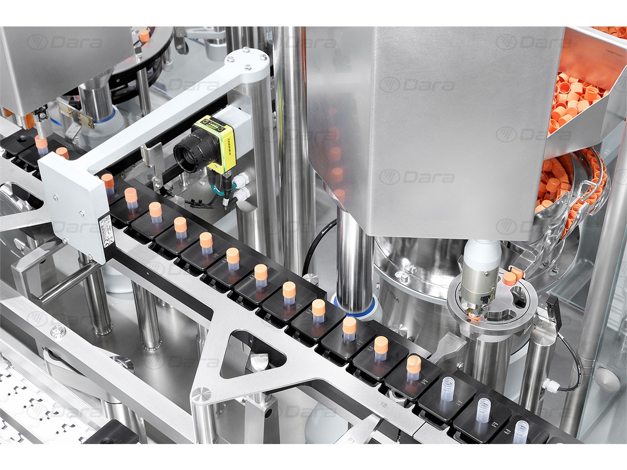 Filling, seaming and labeling machines for microtubes